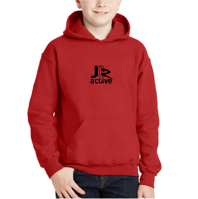 Red Kids Hooded Sweatshirt Front