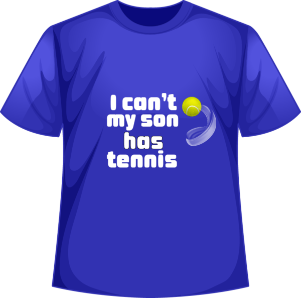 Royal Blue I cant my son has tennis Tshirt